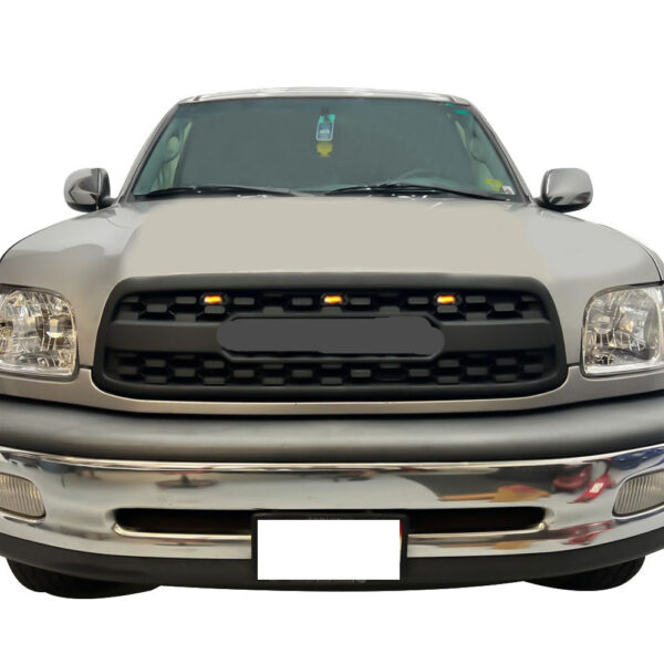 Goodmatchup Front Gril For 1st Gen 2000 2001 2002 Toyota Tundra TRD Pro Grill With Amber Lights and Letters Matte Black - Image 3