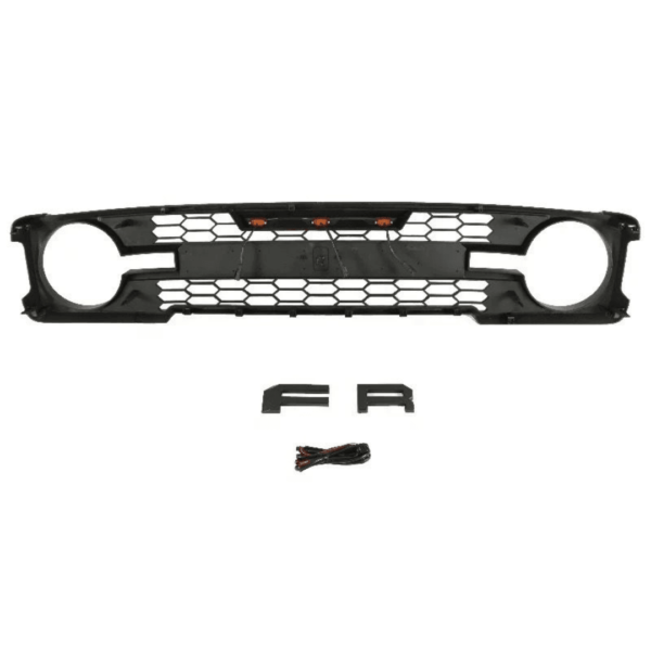 Black Raptor Aftermarket Front Grill For 2021-2022 Ford Bronco With Letters & Lights - Image 3