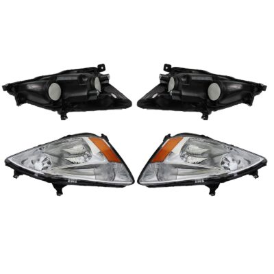 For 2003 2004 2005 2006 2007 Honda Accord Chrome Headlight Set Left+Right