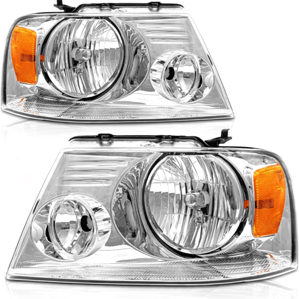 For  2004 2005 2006 2007 2008 ford F150 Chrome Headlight Set Left+Right