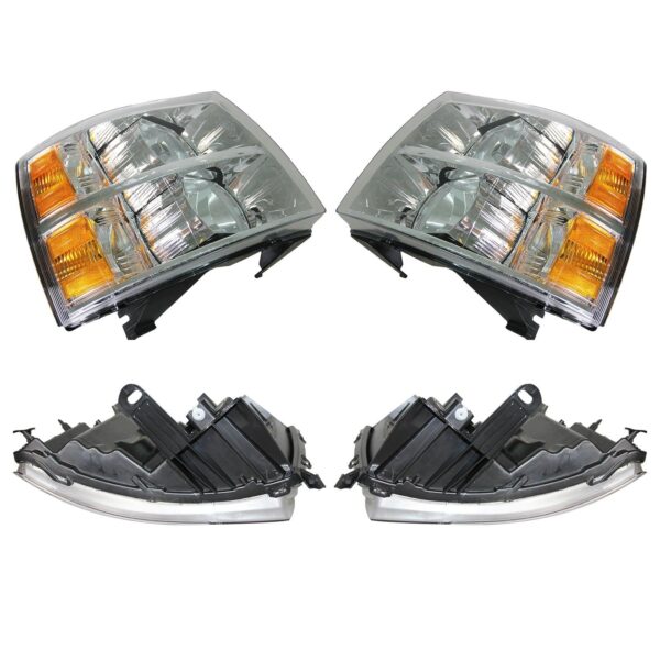 For 2007 2008 2009 2010 2011 2012 2013 2014 Gmc Sierra Chrome Headlight Set Left+Right - Image 2
