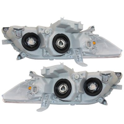 For 2007 2008 2009 Toyota Camry Halogen Black Headlight Set Left+Right