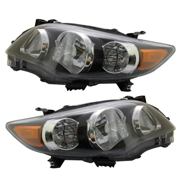 For 2011 2012 2013 Toyota Corolla Black Headlight Set Left+Right