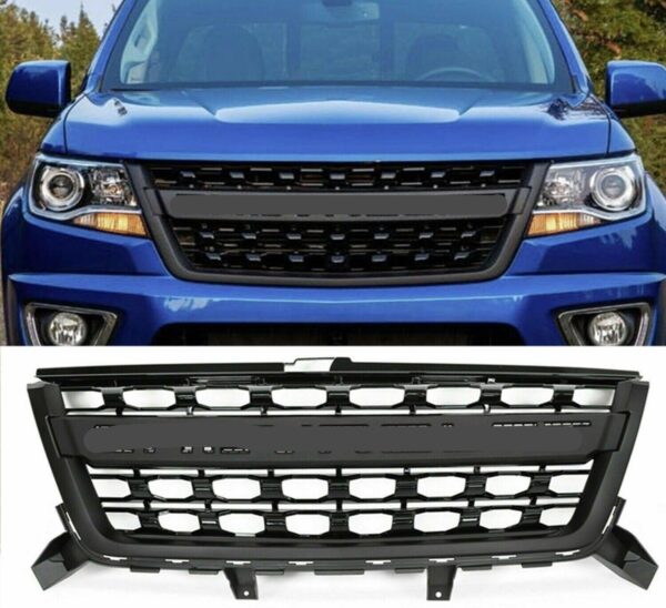 Goodmatchup Front Grill For 2015 2016 2017 2018 2019 2020 Chevy Colorado Aftermarket W/Chevrolet Script Matte Black