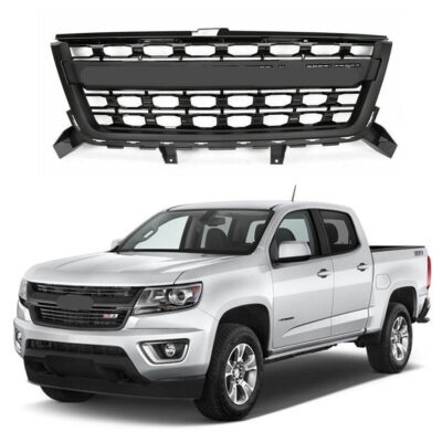 Goodmatchup Front Grill For 2015 2016 2017 2018 2019 2020 Chevy Colorado Aftermarket W/Chevrolet Script Matte Black