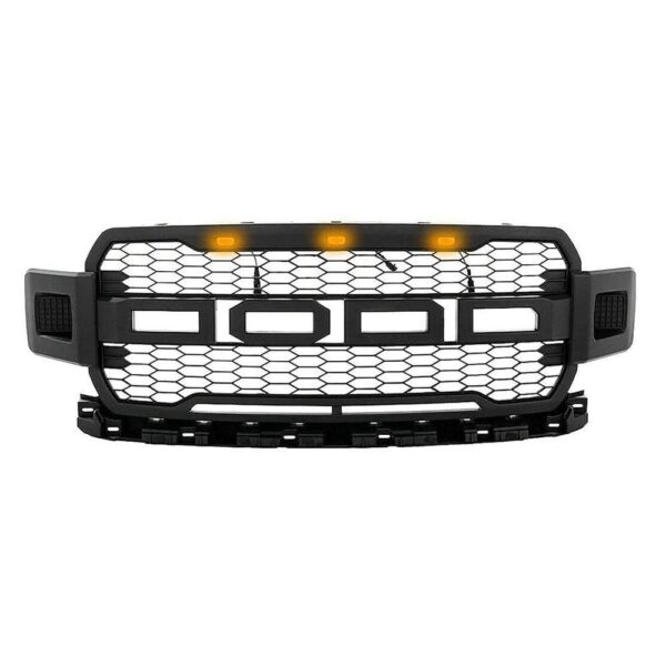 Goodmatchup Front Grill For 2018 2019 2020 f150 Raptor Grill  W/ LED W/Letters Matte Black - Image 2