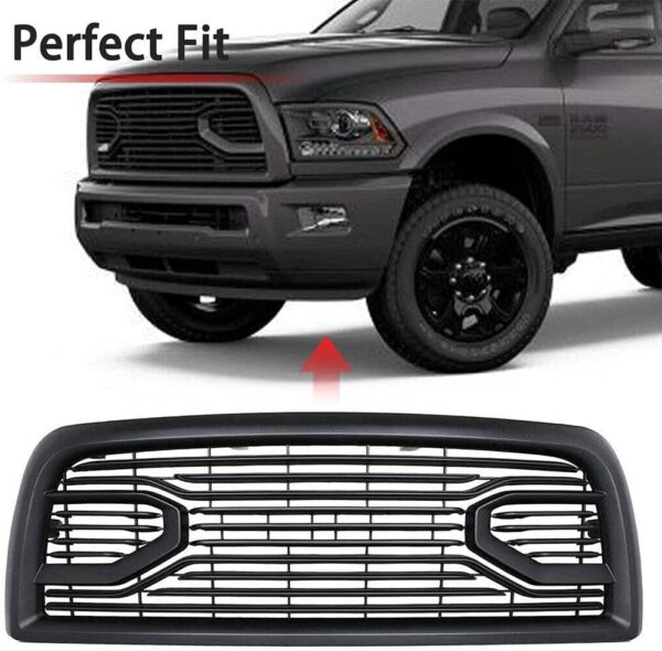 Goodmatchup Front Grille For 2013 2014 2015 2016 2017 2018 RAM 2500/3500 Black Grill Big Horn Style W/Letters - Image 3