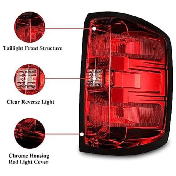 Tail lights for 2014-2019 chevrolet Silverado/2015-2019 GMC Sierra Driver & Passenger Side 2 Piece Set - Image 3