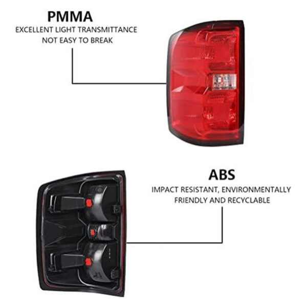 Tail lights for 2014-2019 chevrolet Silverado/2015-2019 GMC Sierra Driver & Passenger Side 2 Piece Set - Image 4